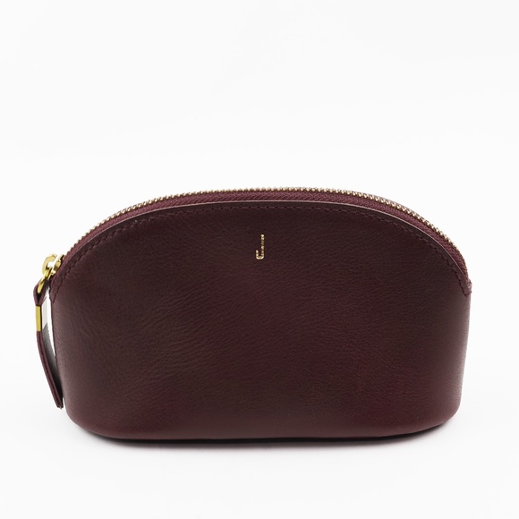 Madewell Handbags - New MADEWELL The Leather Makeup Pouch MONOGRAMMED J in Dark Cabernet